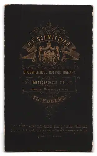 Fotografie P. F. Schmittner, Friedberg, Metzgergasse 316, Portrait süsses Kleinkind im Kleid mit nackigen Füssen