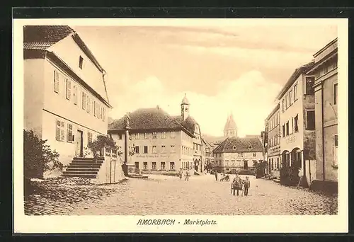 AK Amorbach, Markplatz mit Rathaus