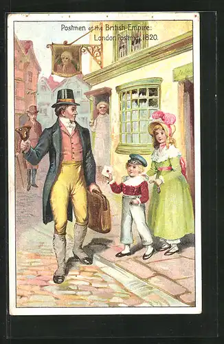 Künstler-AK Postmen of the Britisch Empire, London Postman 1820