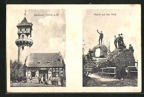 AK Teck, Ruine auf der Teck, Teckturm