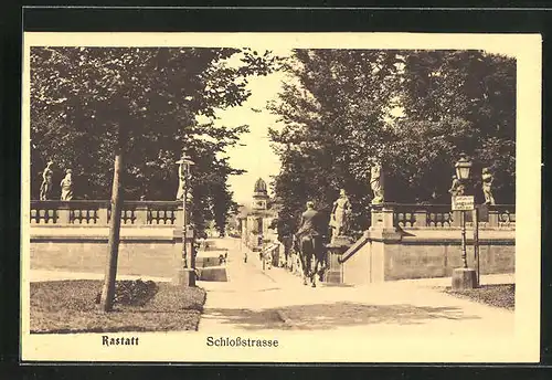 AK Rastatt, Reiter in der Schlossstrasse