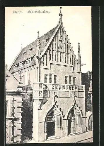 AK Bretten, Strassenpartie mit Melanchthonhaus