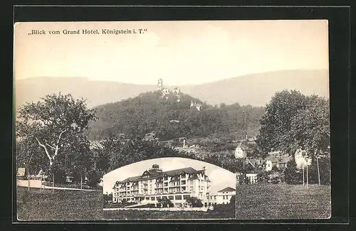 AK Königstein i. T., Blick vom Grand Hotel