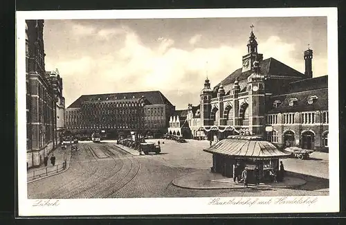AK Lübeck, Hauptbahnhof mit Handelshof