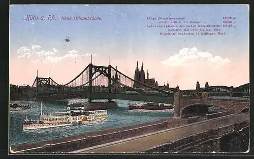 AK Köln, Neue Hängebrücke