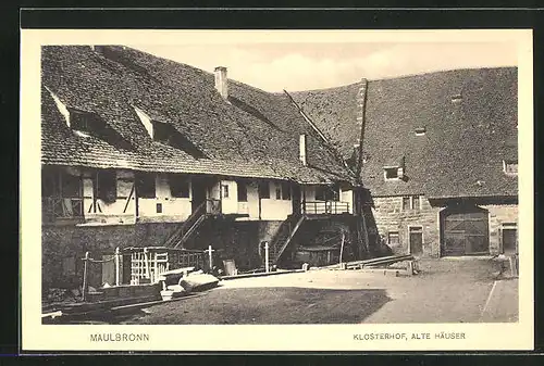 AK Maulbronn, Klosterhof, alte Häuser