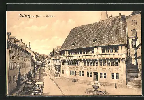 AK Stolberg i. Harz, Hotel zum Kanzler und Rathaus