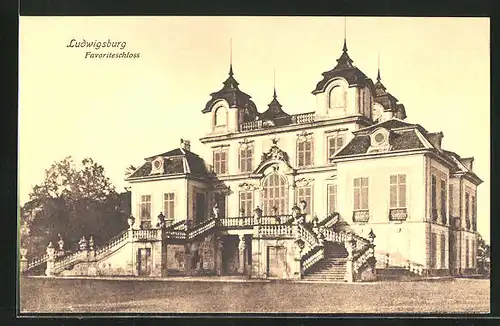 AK Ludwigsburg, Vorderansicht vom Favoriteschloss