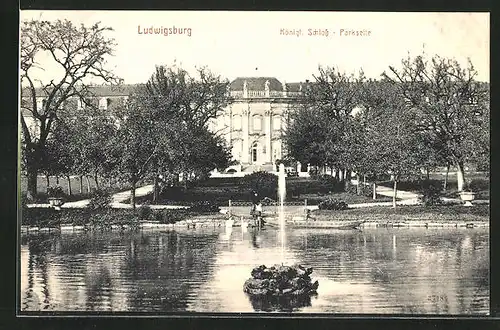 AK Ludwigsburg, Königliches Schloss, Parkseite