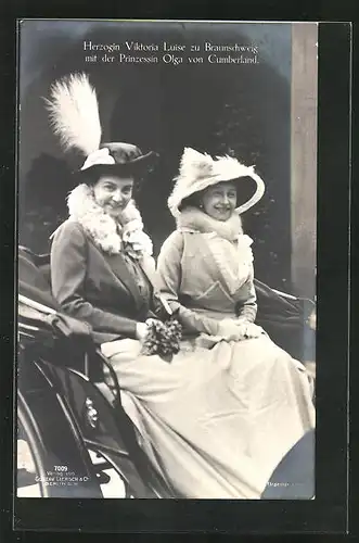AK Herzogin Viktoria Luise zu Braunschweig mit der Prinzessin Olga von Cumberland