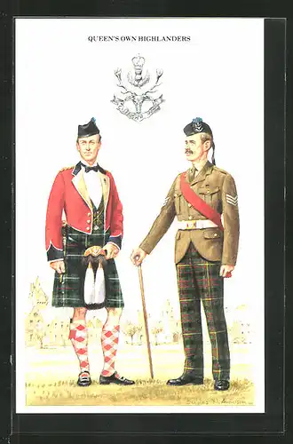 AK Queen`s own Highlanders, britische Soldaten in Uniform