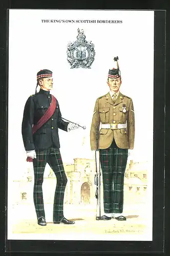 AK The King`s own Scottish Borderers, britische Soldaten in Uniform