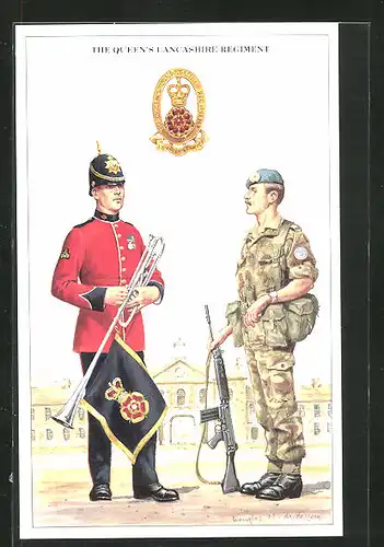 AK The Queen`s Lancashire Regiment, britische Soldaten in Uniform