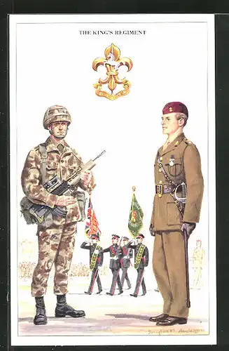AK The King`s Regiment, britische Soldaten in Uniform