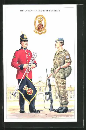 AK The Queen`s Lancashire Regiment, britische Soldaten in Uniform