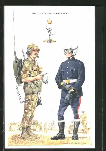 AK Royal Corps of Signals, britische Soldaten in Uniform