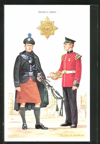 AK Irish Guards, britische Soldaten in Uniform
