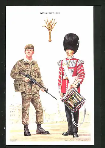 AK Welsh Guards, britische Soldaten in Uniform