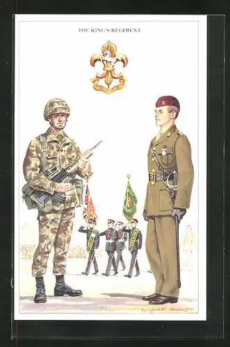 AK The King`s Regiment, britische Soldaten in Uniform