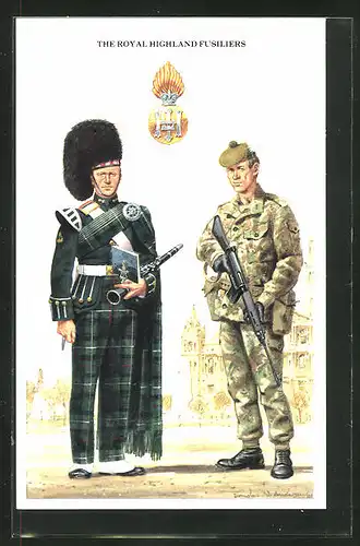 AK The Royal Highland Fusiliers, britische Soldaten in Uniform