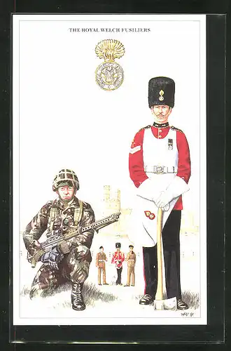 AK The Royal Welch Fusiliers, britische Soldaten in Uniform