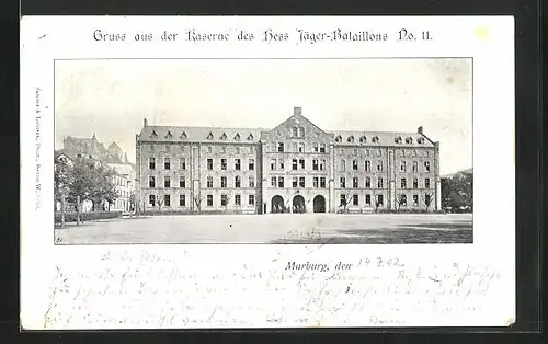 AK Marburg, Kaserne des Hess. Jäger-Bataillons No. 11