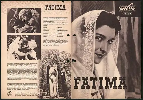 Filmprogramm PFP Nr. 127 /59, Fatima, T. Kokowa, W. Tschapsajew, Regie: Siko Dolidse