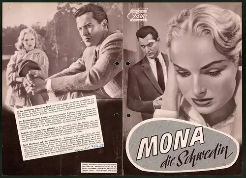 Filmprogramm DNF, Mona die Schwedin, Mark Miller, Lars Ekborg, Anita Thallaug, Regie: Robert Brandt