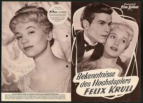 Filmprogramm IFB Nr. 3702, Bekenntnisse des Hochstaplers Felix Krull, Liselotte Pulver, H. Buchholz, Regie: K. Hoffmann