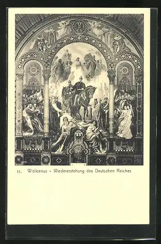 AK Goslar am Harz, Kaisersaal, Gemälde Wiedererstehung des Deutschen Reiches von Wislicenus