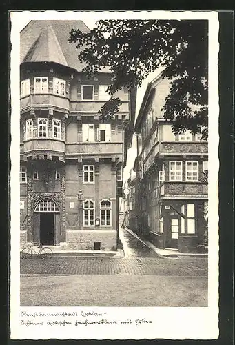AK Goslar am Harz, Schönes gotisches Fachwerkhaus mit Erker