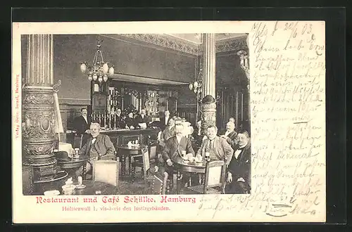 AK Hamburg-Neustadt, Restaurant und Cafe Schülke, Holstenwall 1