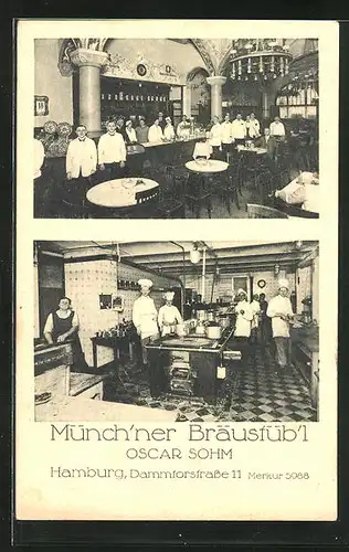 AK Hamburg-Neustadt, Gasthaus Münch`ner Bräustübl, Dammtorstrasse 11