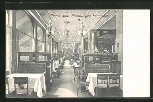 AK Hamburg-Neustadt, Hotel Kempinksi, Speiseraum des Restaurants