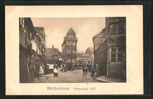 AK Hamburg-Neustadt, Bohnsplatz um 1887