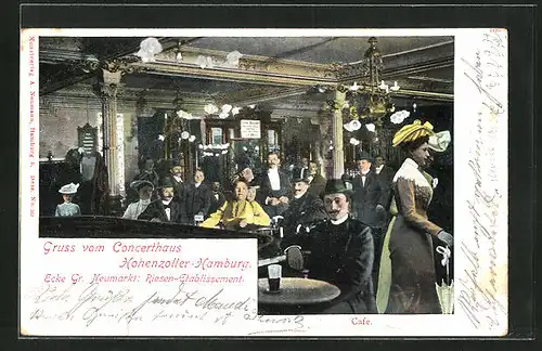AK Hamburg-Neustadt, Concerthaus Hohenzollern, Ecke Gr. Neumarkt