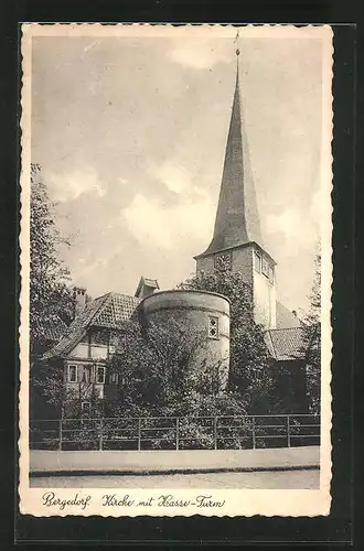 AK Hamburg-Bergedorf, Kirche mit Hasse-Turm