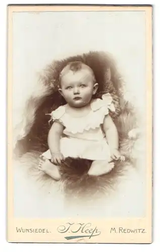Fotografie J. Heep, Wunsiedel, Kleinkind im Kleidchen