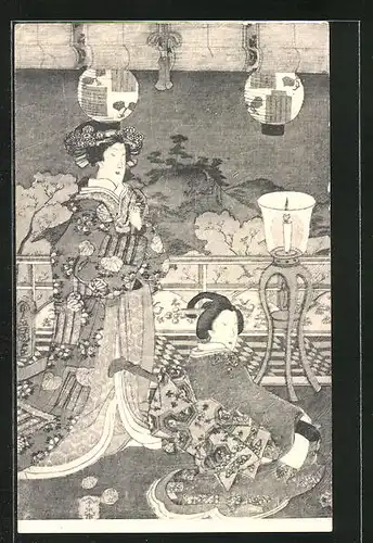 Künstler-AK Geishas in festlicher Tracht