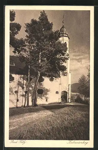 AK Bad Tölz, Kalvarienbergkirche im Sonnenschein