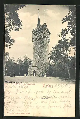 AK Aachen, Aussichtsturm im Stadtwald