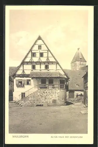 AK Maulbronn, Altes Haus mit Hexenturm