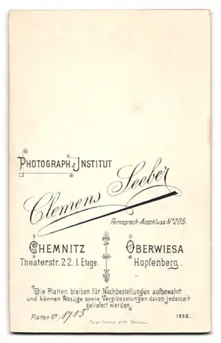 Fotografie Clemens Seeber, Chemnitz, Theaterstrasse 22, Bürgerlicher Herr im Anzug mit Krawatte und Schnauzbart