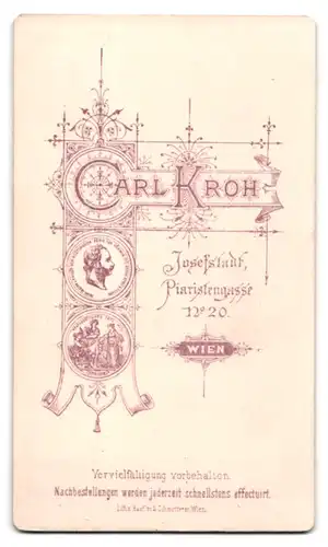 Fotografie Carl Kroh, Wien-Josefstadt, Piaristengasse 12, Bürgerlicher Herr mit Krawatte und Schnauzbart