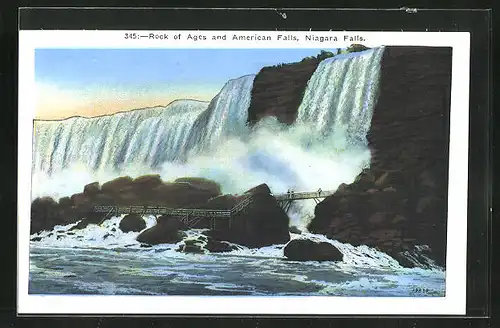 AK Niagara Falls, Rock of Ages and American Falls, Wasserfall
