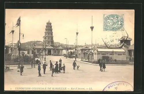 AK Marseille, Exposition coloniale 1906, Rue d` Annam