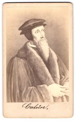 Fotografie Portrait Theologe Calvin nach Holbein