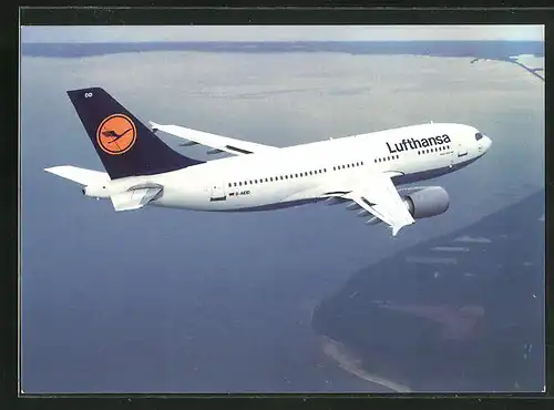 AK Flugzeug der Lufthansa Airbus A 310-300 in der Luft