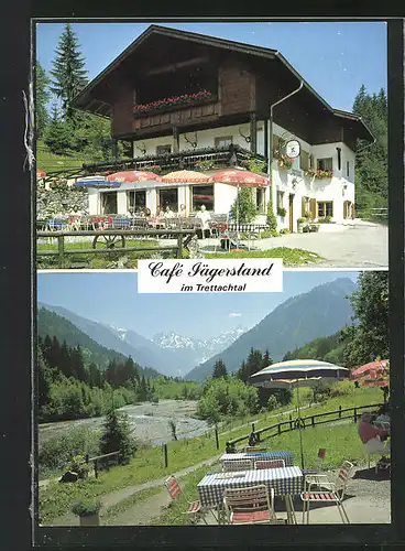 AK Oberstdorf, Cafe Jägerstand im Trettachtal, Terrasse