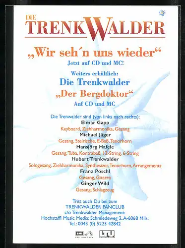AK Musiker Die Trenk Walder mit Autogramm